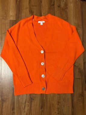 Joe Fresh Bright Orange Knit Button Front Cardigan Sweater - Size Large